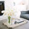 Fake Flowers in Vase 12“ Artificial Calla Lily Pure-White Flowers Arrangement with Vase and Faux Water for Home Decor Dining Table